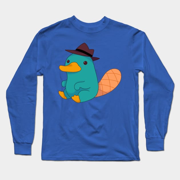 Chubby Lil Agent Platypus Long Sleeve T-Shirt by Imaplatypus